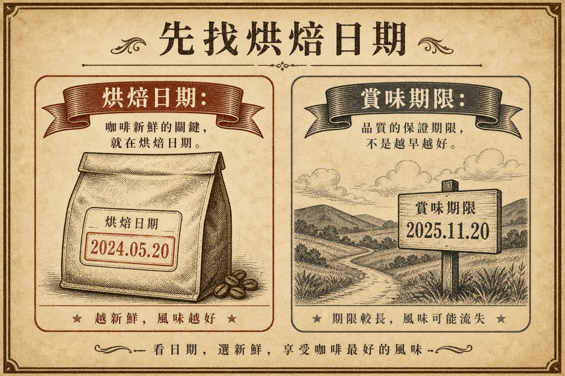 烘焙日期與賞味期限對照示意