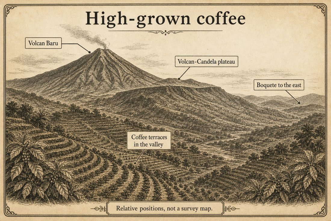 Volcán Barú between Boquete to the east and the Volcán-Candela coffee area to the west