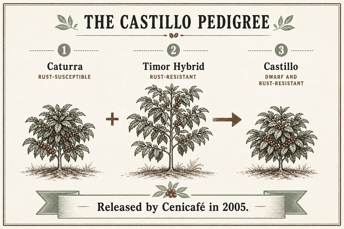 Caturra and Timor Hybrid as parents of Castillo