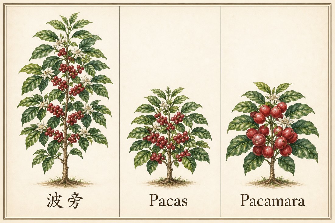 波旁、Pacas、Pacamara 三種常見薩爾瓦多品種名字