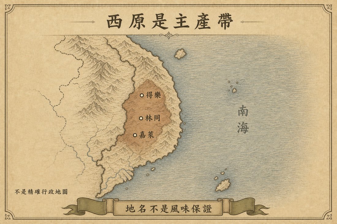 越南咖啡主產在西原，得樂、林同、嘉萊一帶